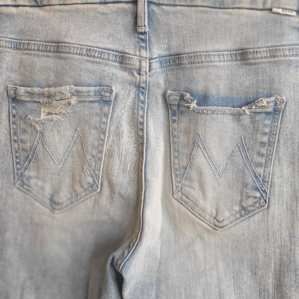 Mother Pixie Ankle Fray Button Fly Jeans. Action Shot. Size 25. New Without Tags - Picture 5 of 9